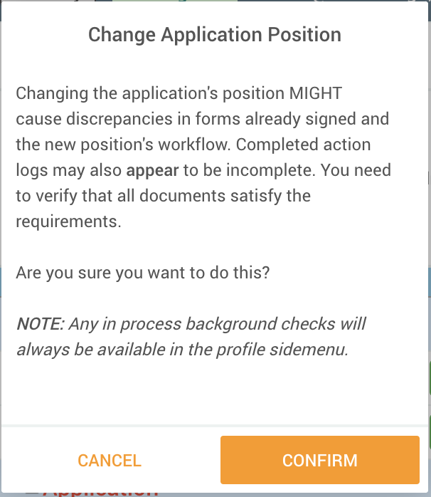 Changing a Position/Location For In-Progress Application