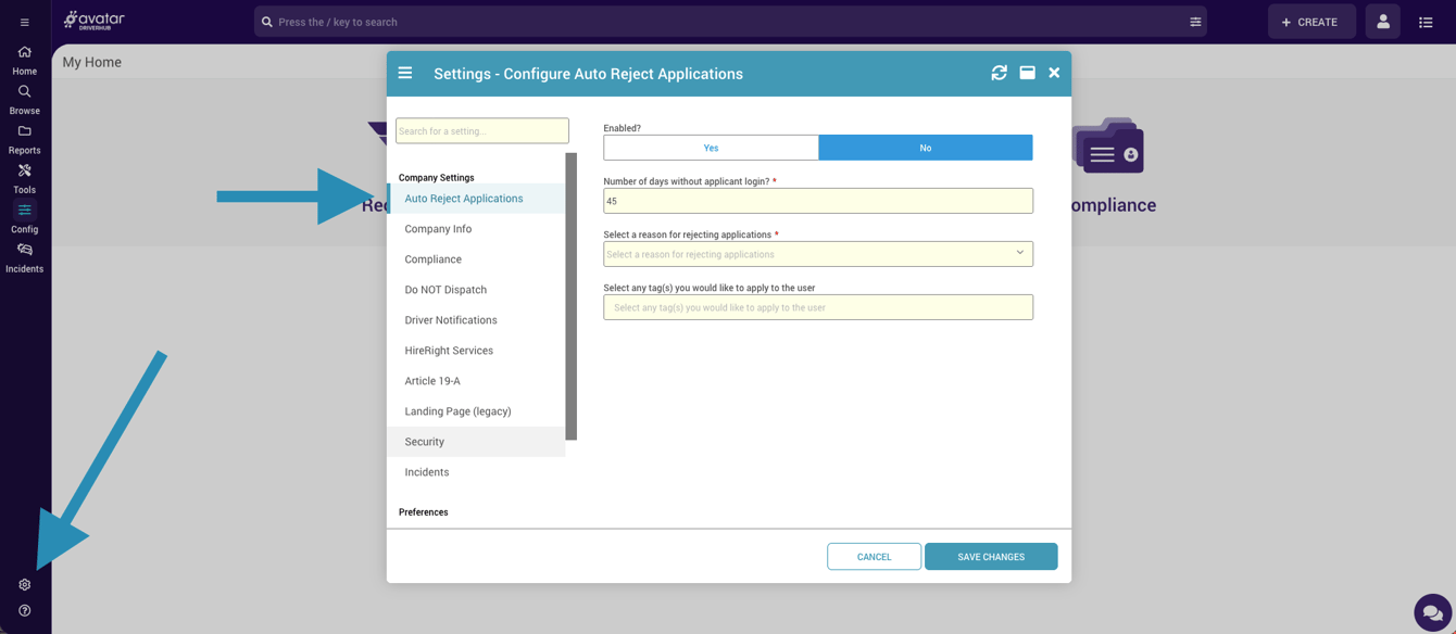 Auto-Reject Applications