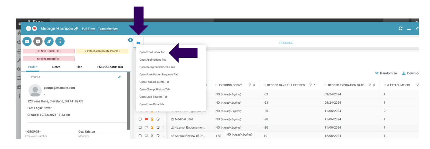 Sending Emails in DriverHub